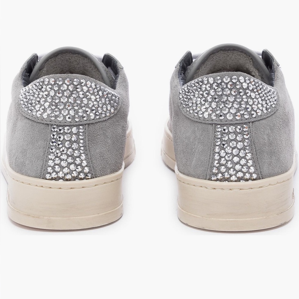 NEW P448 Suede Jack Lace Up Sneakers Made in Italy, Gray Size 38/8